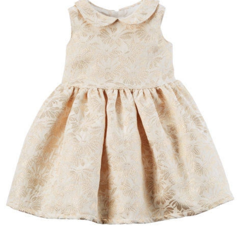 Carters gold floral infant dress